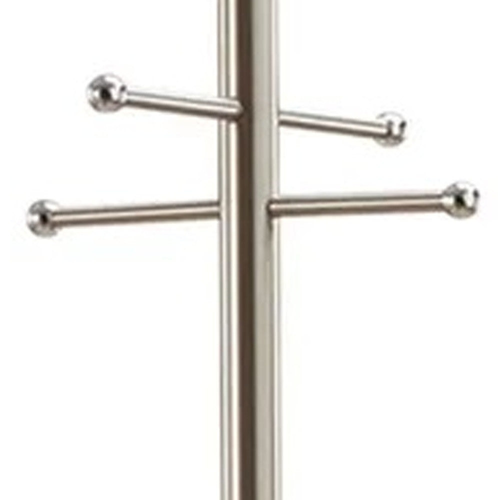 67" Brushed Steel Coat Rack-2