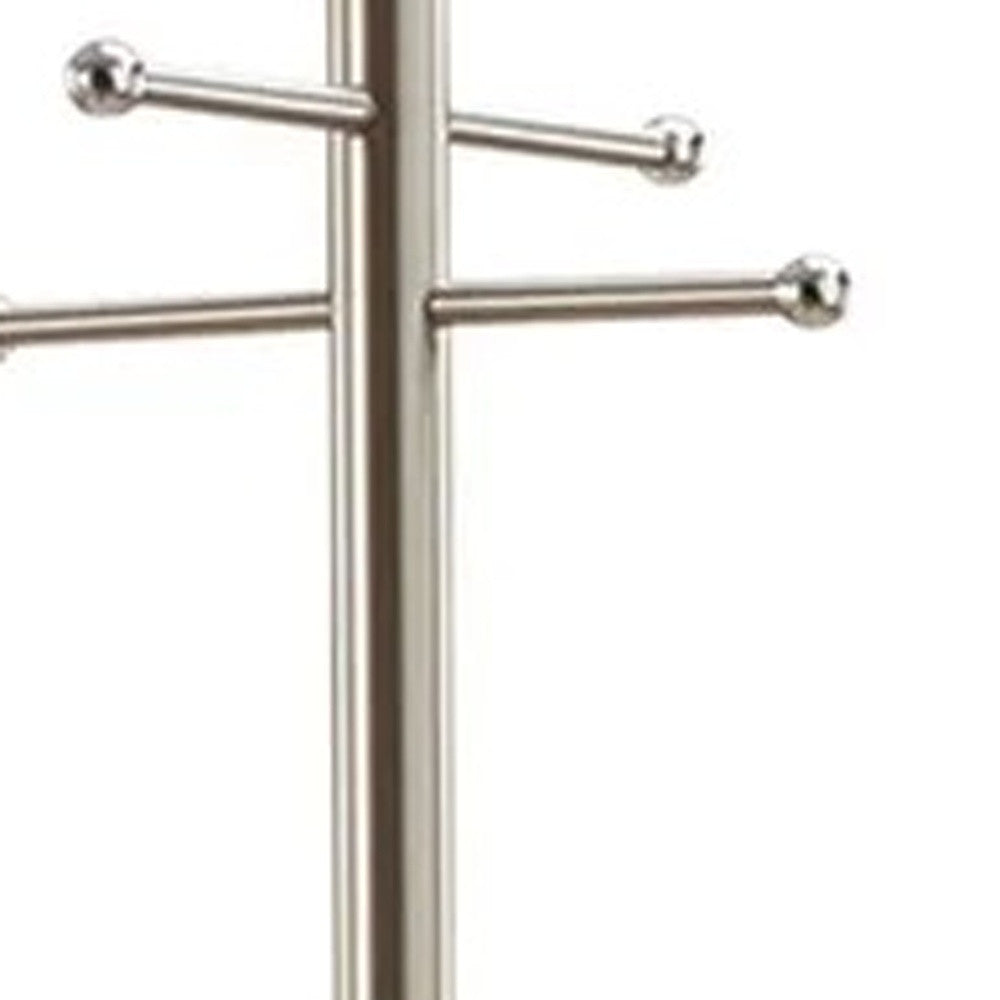 67" Brushed Steel Coat Rack-3