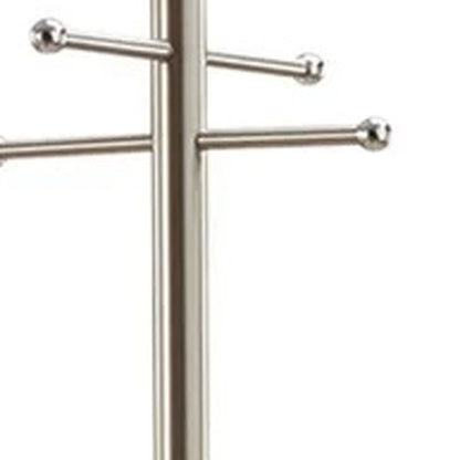 67" Brushed Steel Coat Rack-3