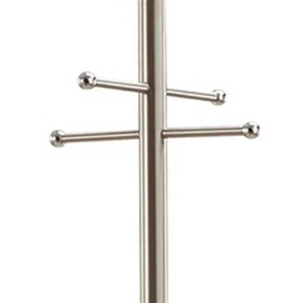 67" Brushed Steel Coat Rack-4