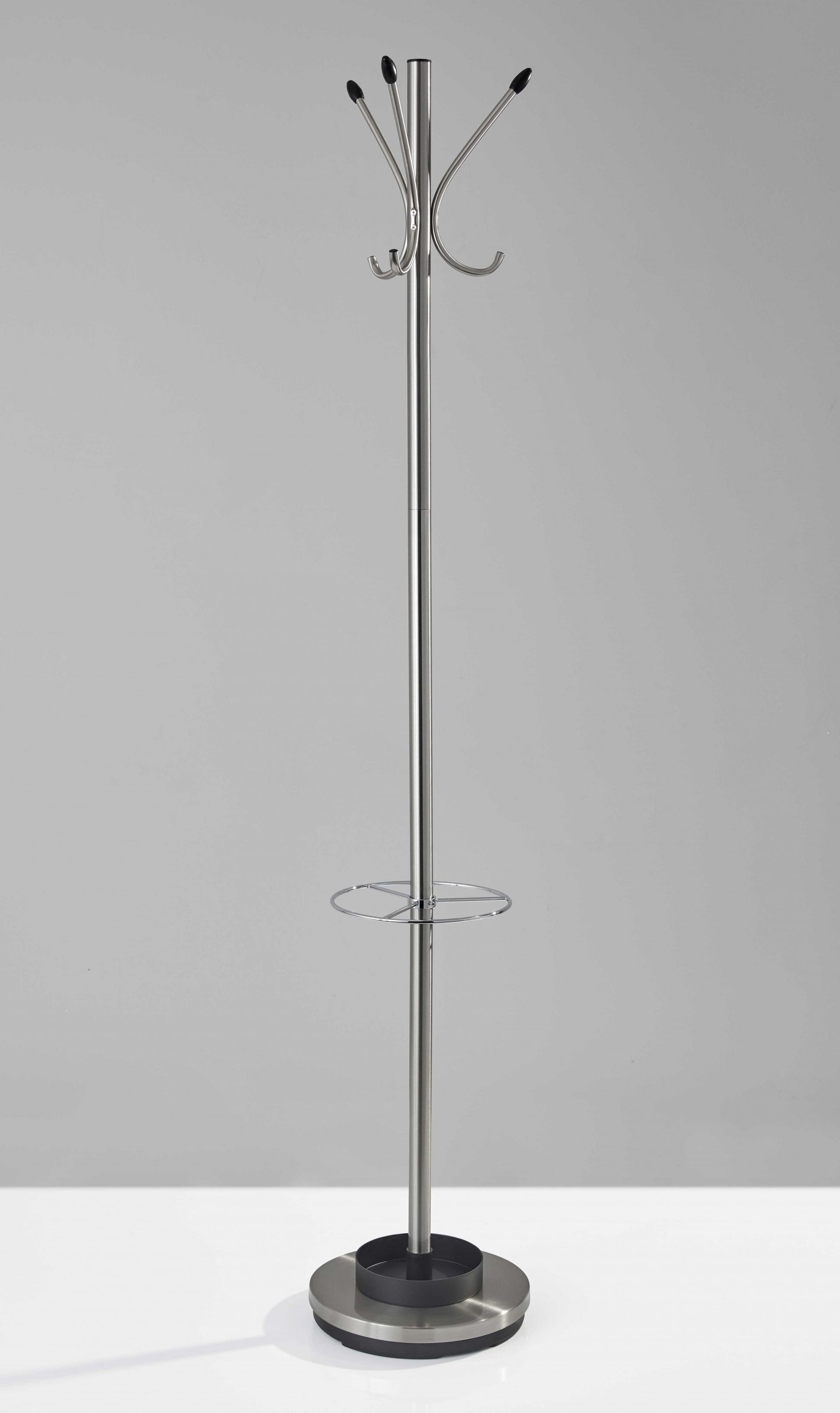 13" X 68" Brushed Steel Brushed Steel Stand  Coat Rack-6