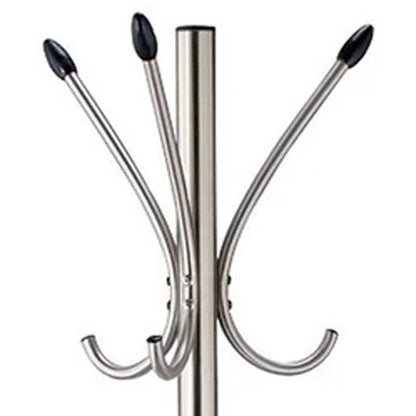 13" X 68" Brushed Steel Brushed Steel Stand  Coat Rack-5