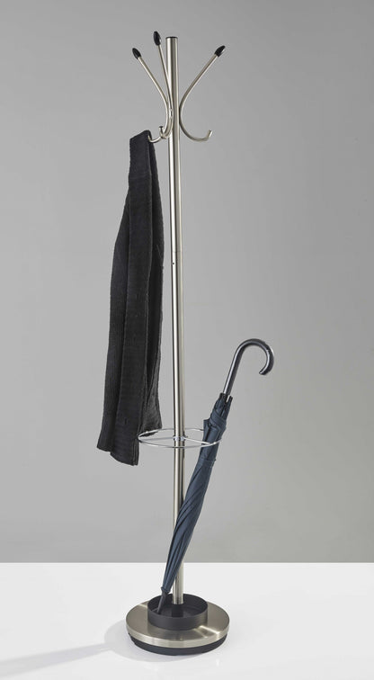 13" X 68" Brushed Steel Brushed Steel Stand  Coat Rack-8