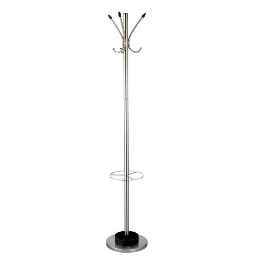 13" X 68" Brushed Steel Brushed Steel Stand  Coat Rack-0