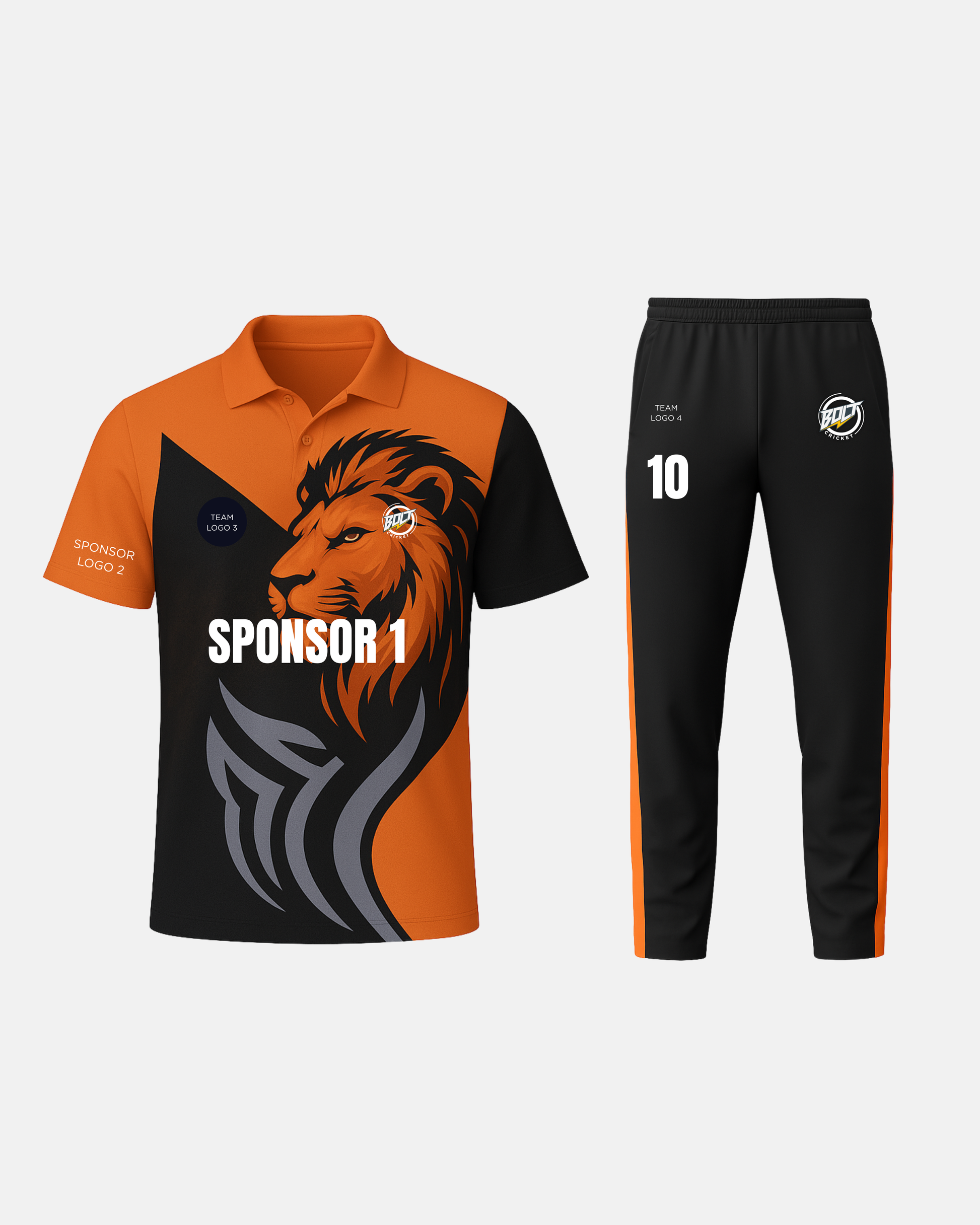 Bolt Custom Team Jersey - Orange/Black-0