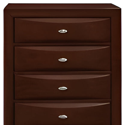 32" Espresso Solid Wood Five Drawer Chest-5