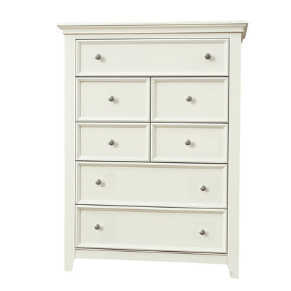 36" White Solid Wood Seven Drawer Dresser-1