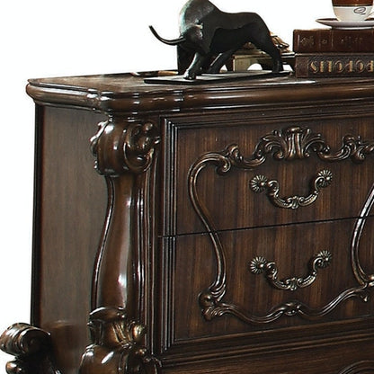 31" Brown Two Drawers Nightstand-4