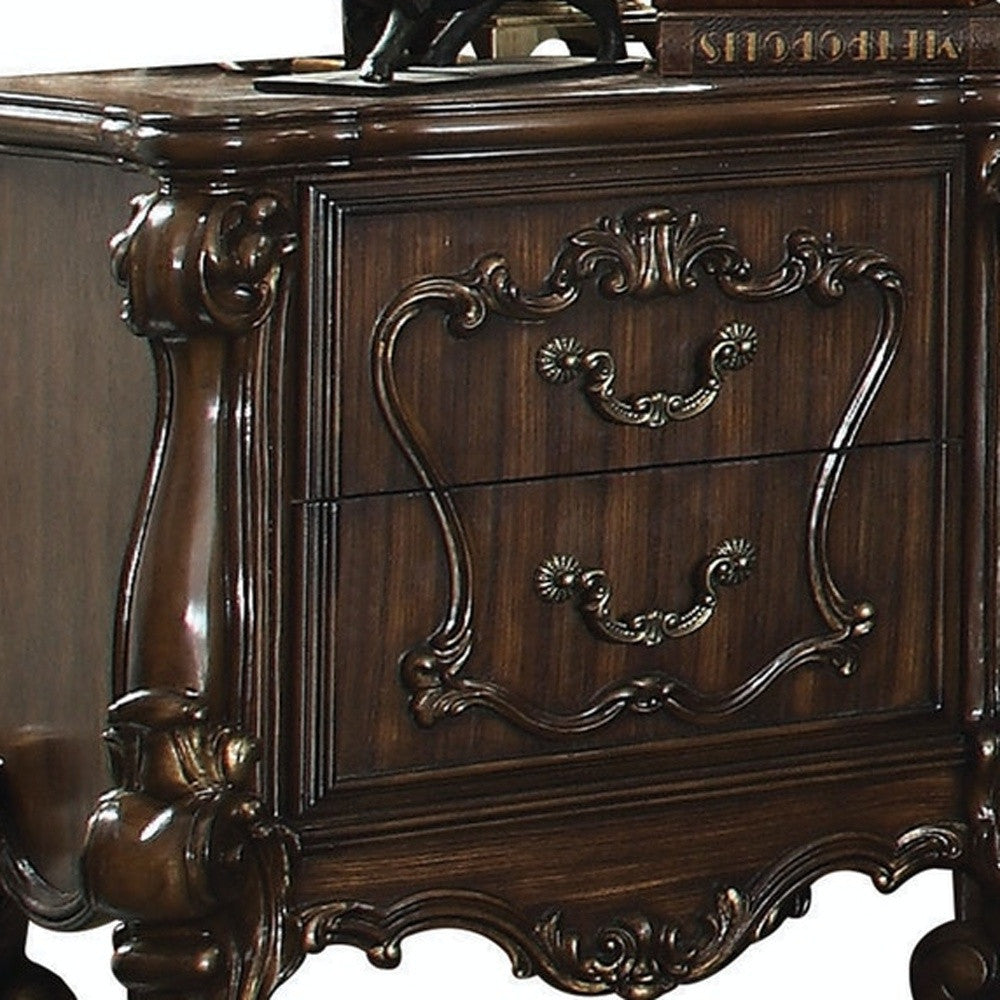 31" Brown Two Drawers Nightstand-5