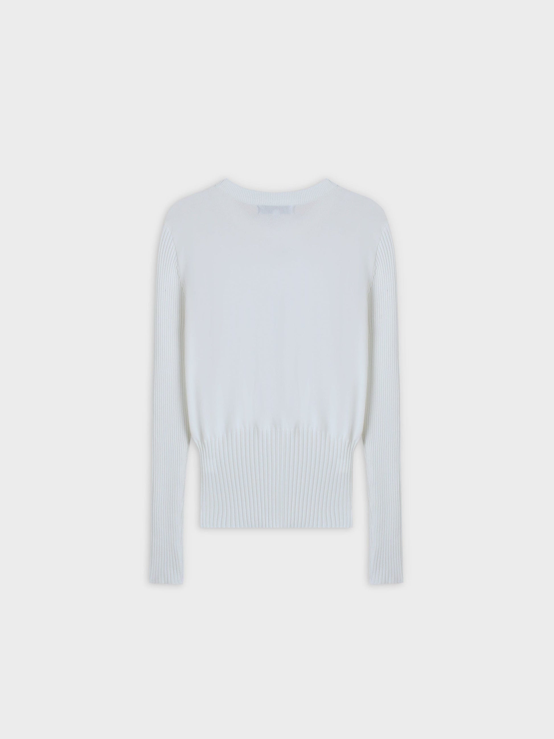 RIBBED WAISTED SWEATER-WHITE-2