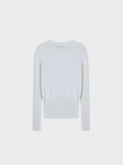 RIBBED WAISTED SWEATER-WHITE-2