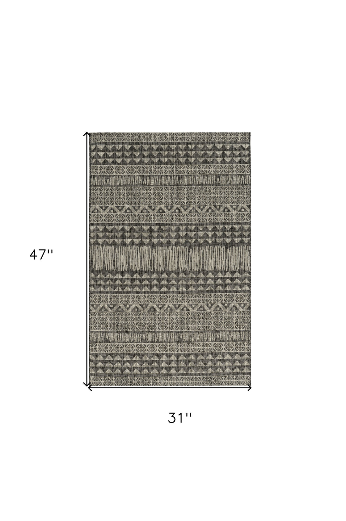 3' X 4' Charcoal Southwestern Indoor Outdoor Area Rug-2