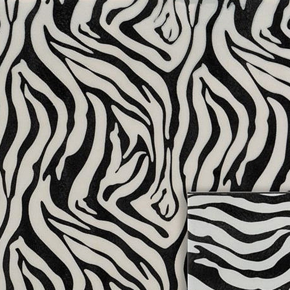 20" Black And White Zebra Iron And Resin Square Hanging Wall Tile-6