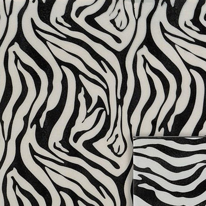 20" Black And White Zebra Iron And Resin Square Hanging Wall Tile-6