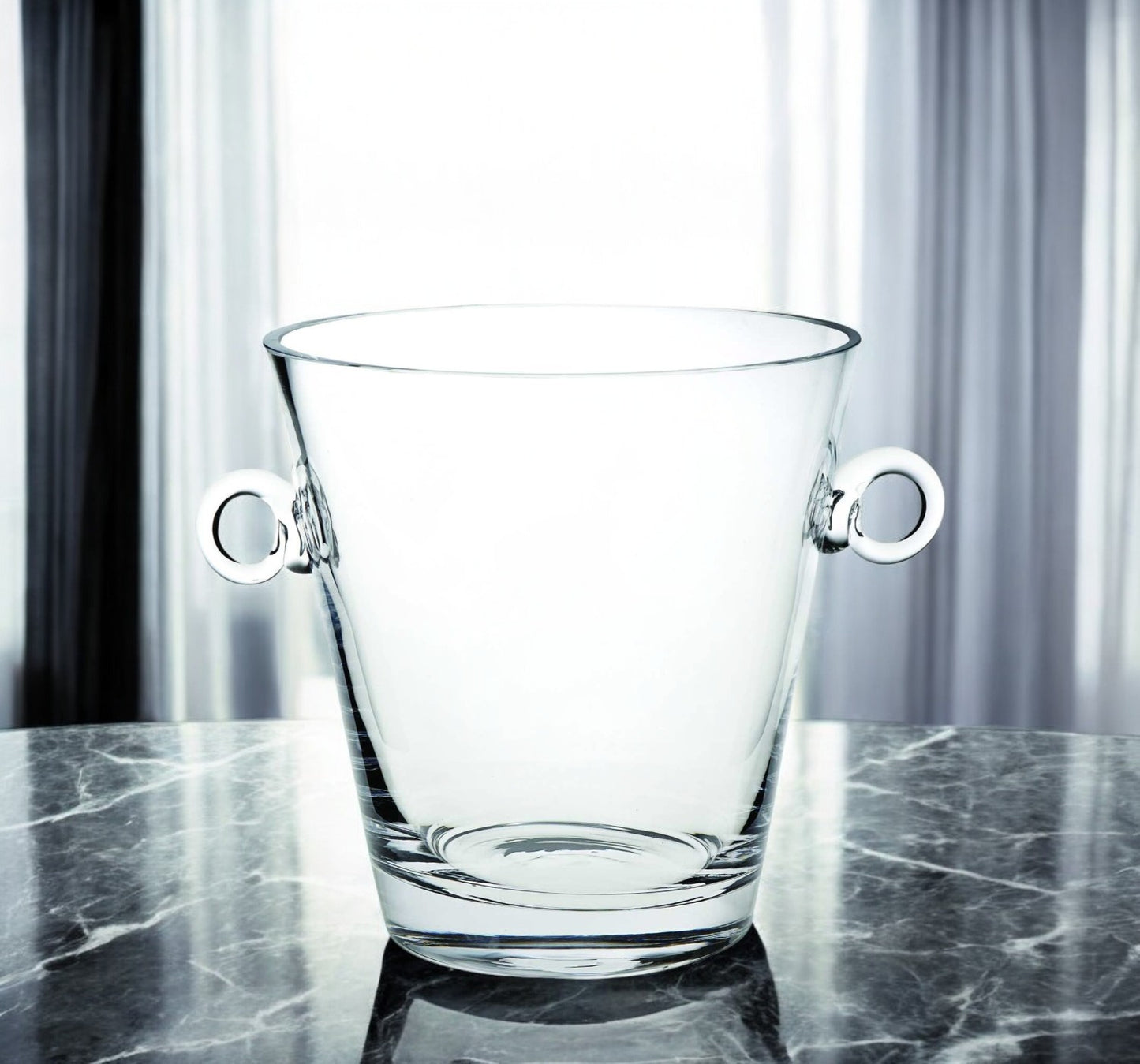 9 Mouth Blown European Glass Ice Bucket Or Cooler-7