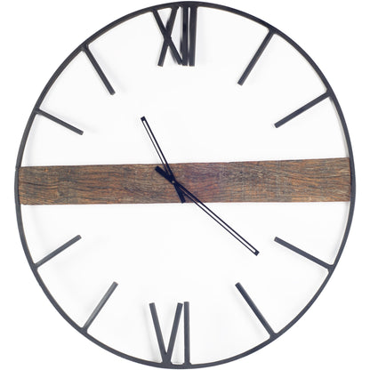 2" Circle Black Metal Skeleton Wall Clock-0