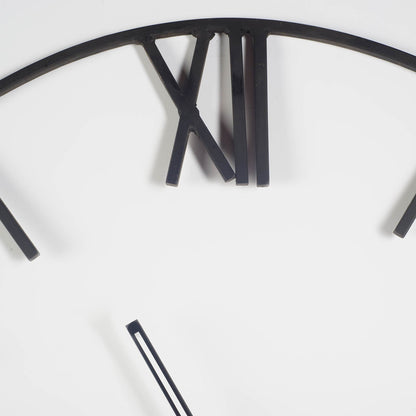 2" Circle Black Metal Skeleton Wall Clock-2