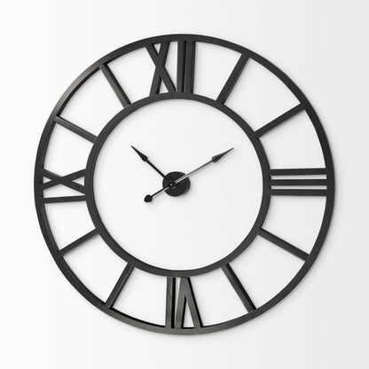 54" Round Xl Industrial Style Wall Clock With Open Face Desing-0