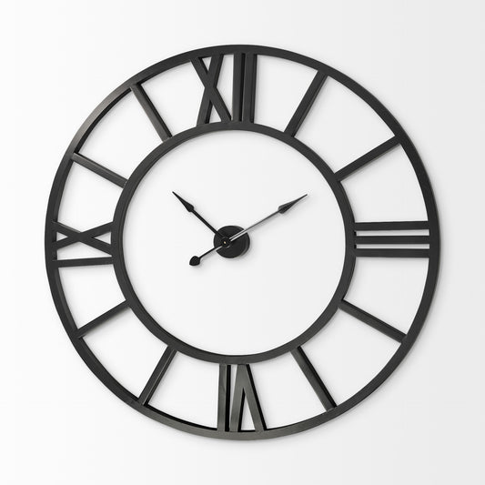 54" Round Xl Industrial Style Wall Clock With Open Face Desing-0