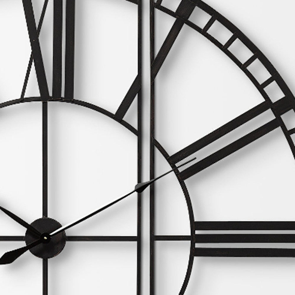 60" Round and Square Industrial Style Wall Clock-3