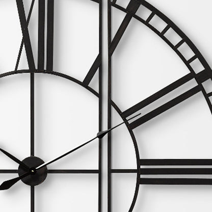 60" Round and Square Industrial Style Wall Clock-3