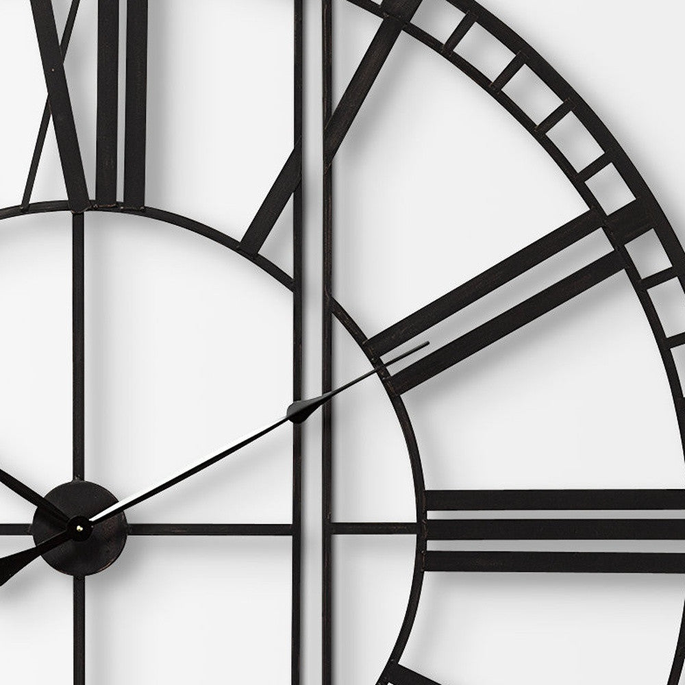 60" Round and Square Industrial Style Wall Clock-2