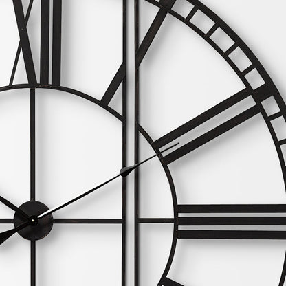 60" Round and Square Industrial Style Wall Clock-2