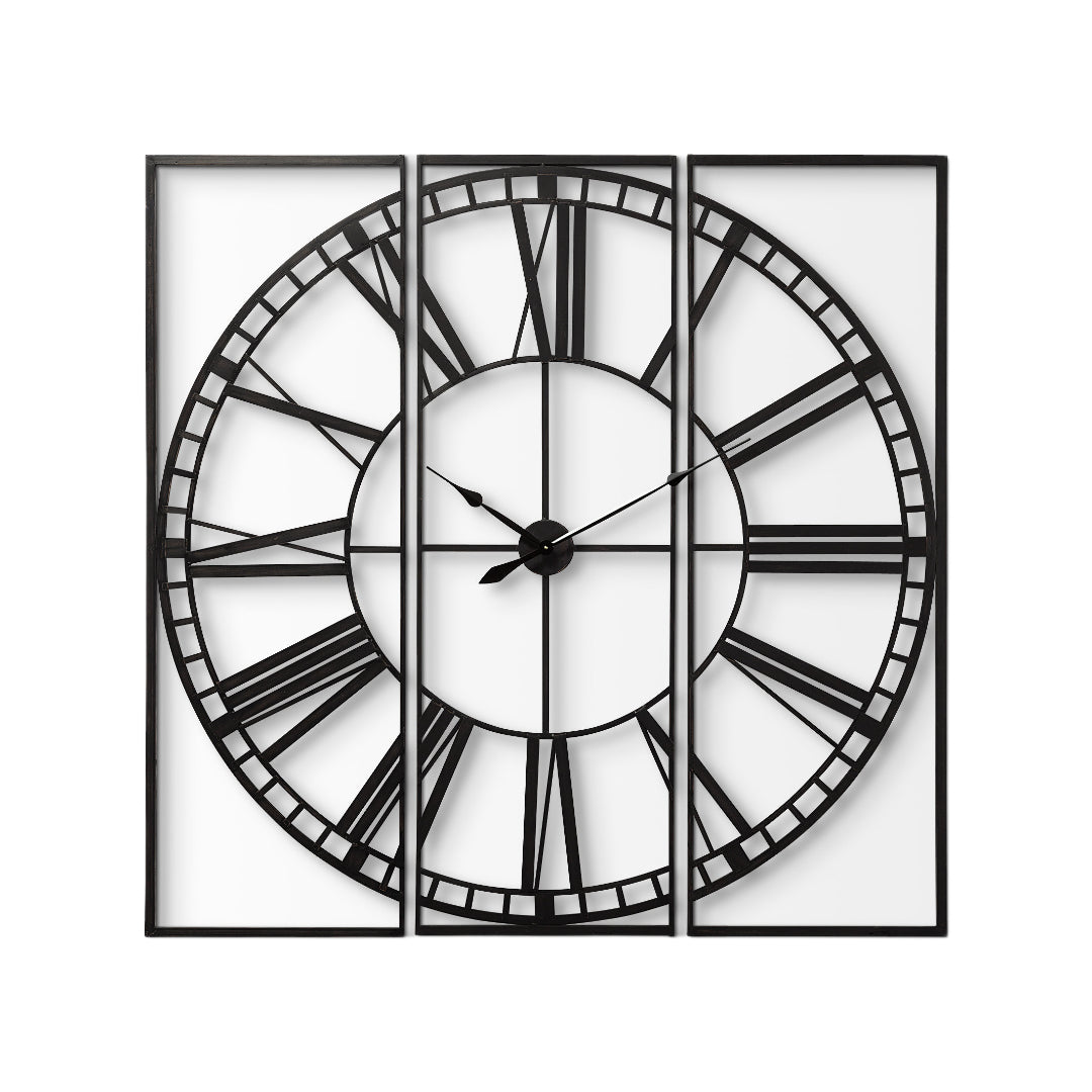 60" Round and Square Industrial Style Wall Clock-0