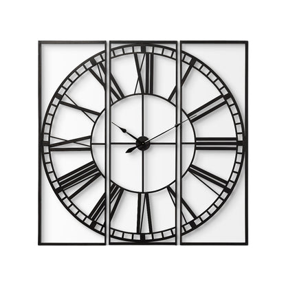 60" Round and Square Industrial Style Wall Clock-0