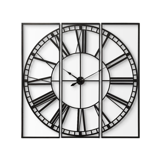 60" Round and Square Industrial Style Wall Clock-0