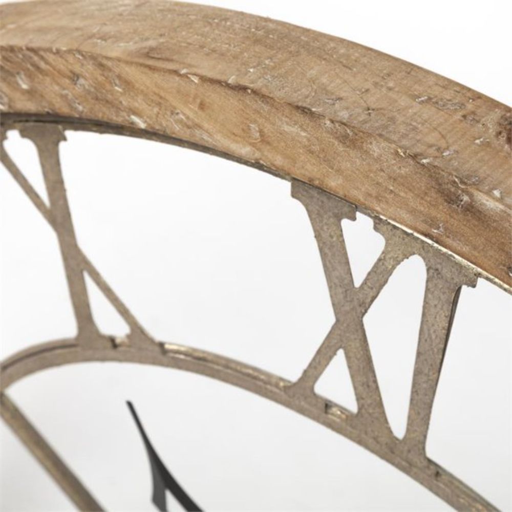 32" Circle Brown Metal Skeleton Wall Clock-5