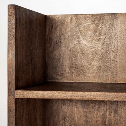 Brown Wood Cream Fabric Wrapped Seat Hall Tree With Storage-7