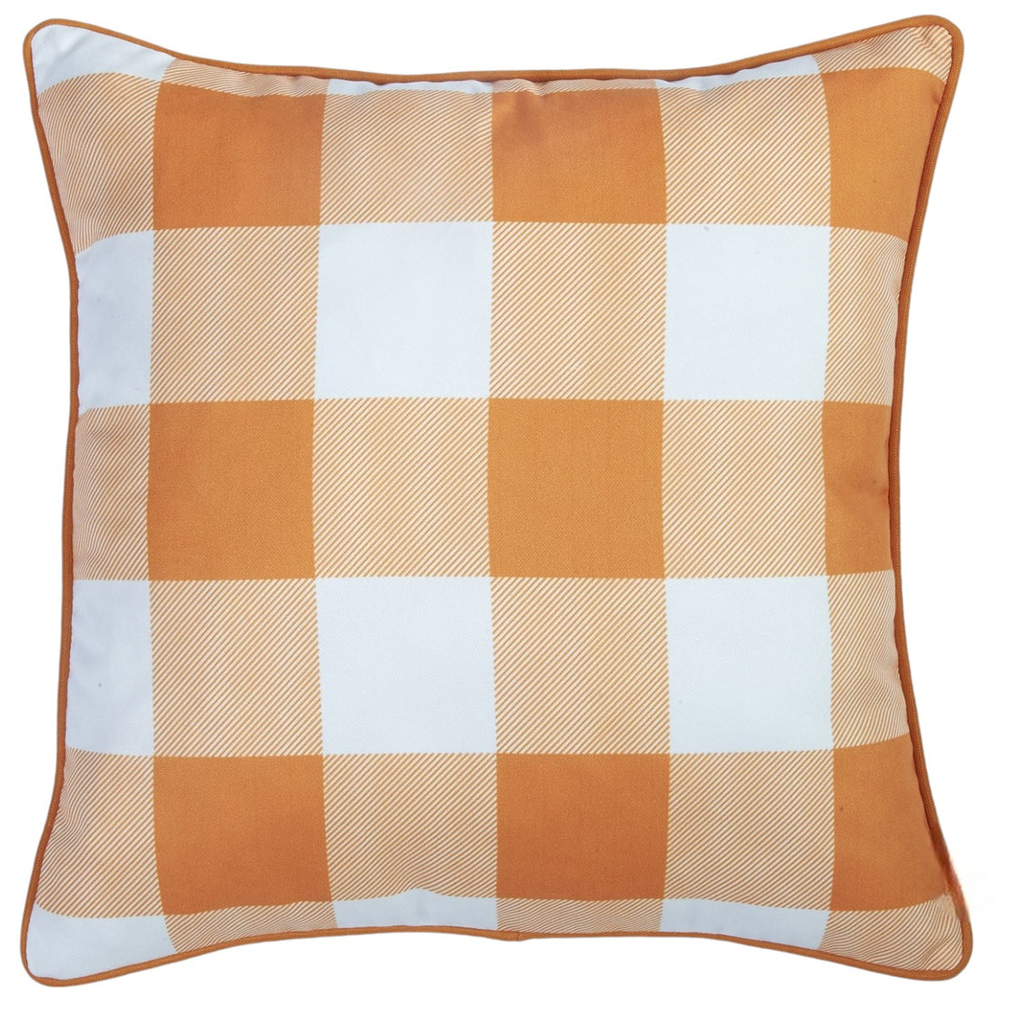 Set of Four 18" Orange And White Fabric Throw Pillow Covers-2