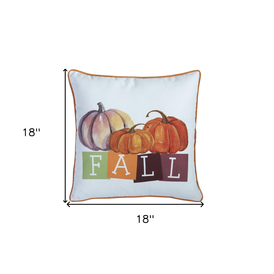 Set of Four 18" Orange And White Fabric Throw Pillow Covers-6