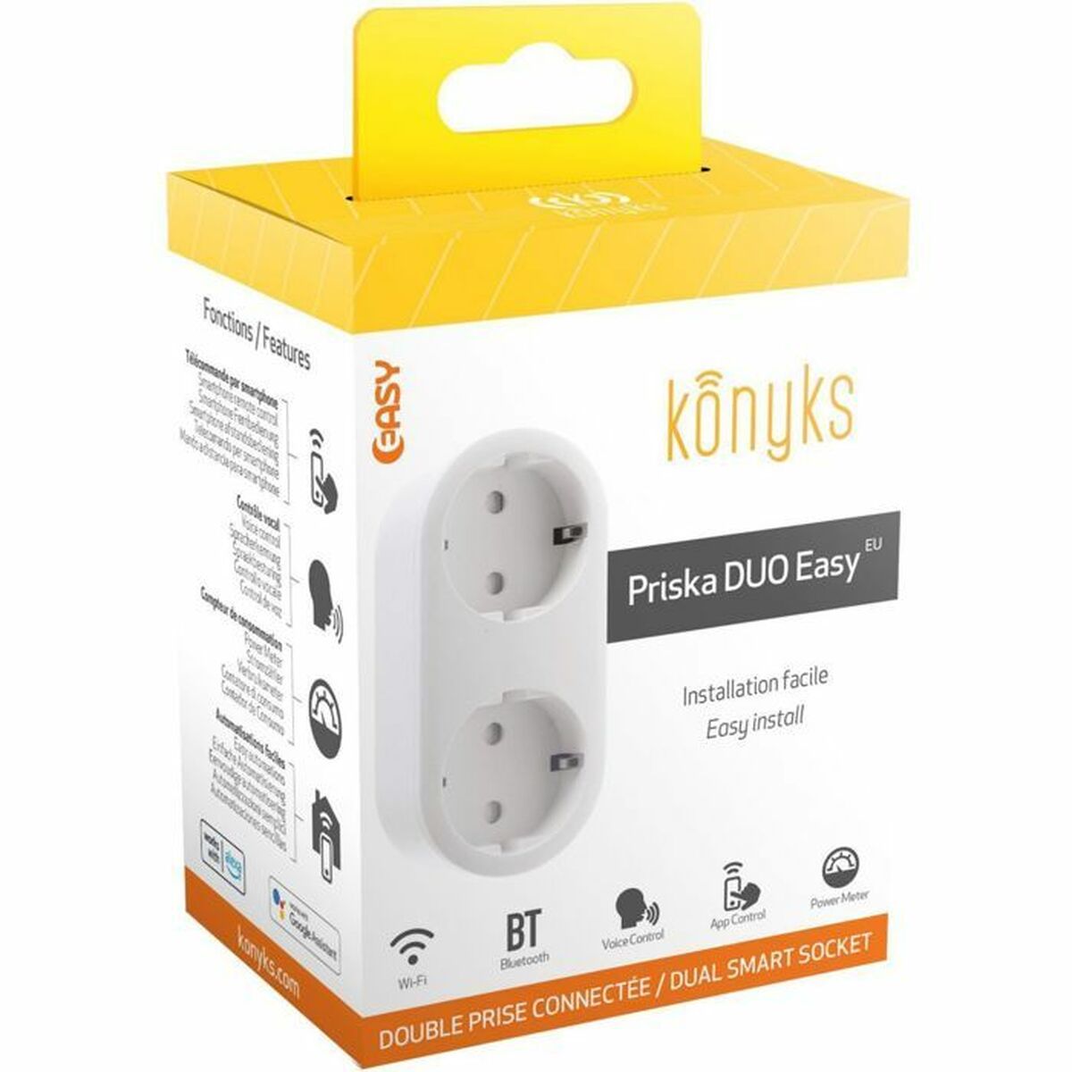 2-socket plugboard without power switch Konyks Priska Duo Easy Wi-Fi 16 A-3
