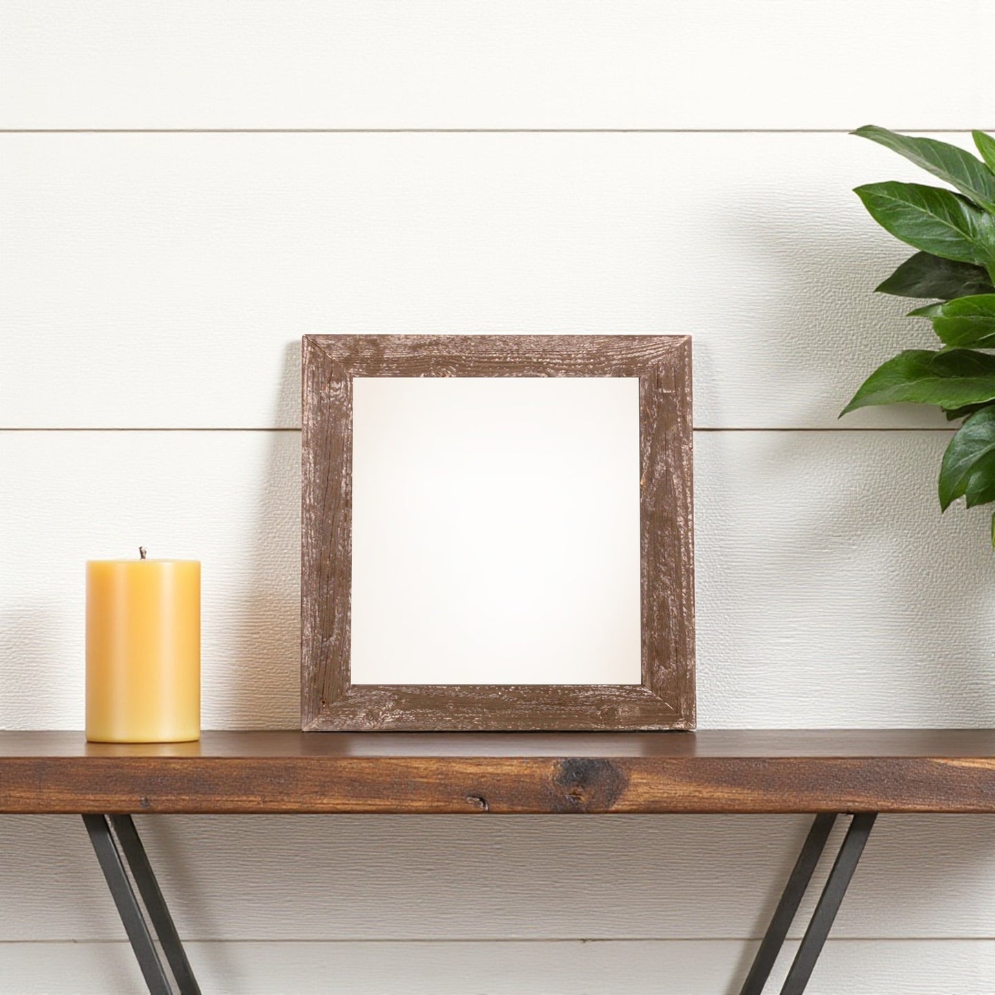 6" x 6" Brown Solid Wood Tabletop Picture Frame-0