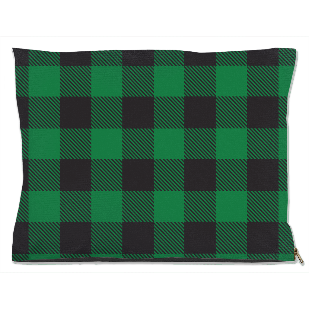 Buffalo Plaid Green Dog Bed-2
