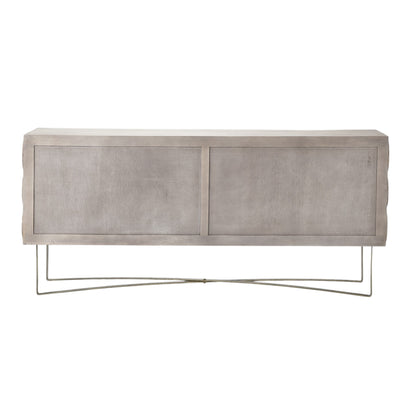 72" Light Brown Solid Wood Sideboard with Four Doors-3