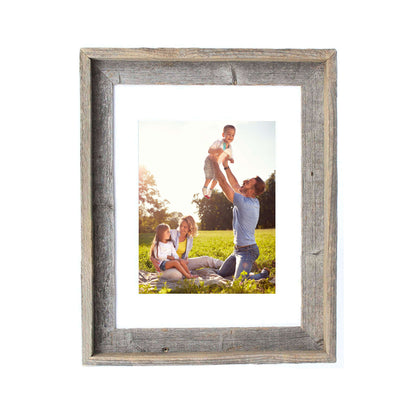 16" x 20" Gray And Brown Distressed Solid Wood Hanging Picture Frame with Mat-3