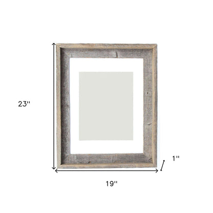 16" x 20" Gray And Brown Distressed Solid Wood Hanging Picture Frame with Mat-8