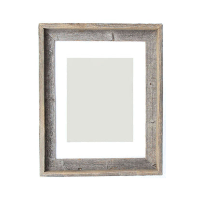 16" x 20" Gray And Brown Distressed Solid Wood Hanging Picture Frame with Mat-1