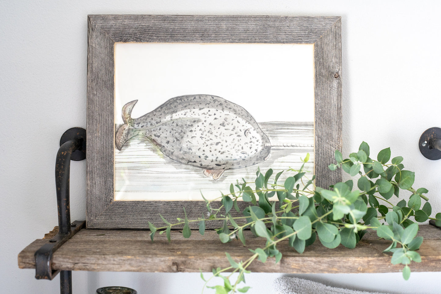 11" x 17" Gray Solid Wood Hanging Picture Frame-4