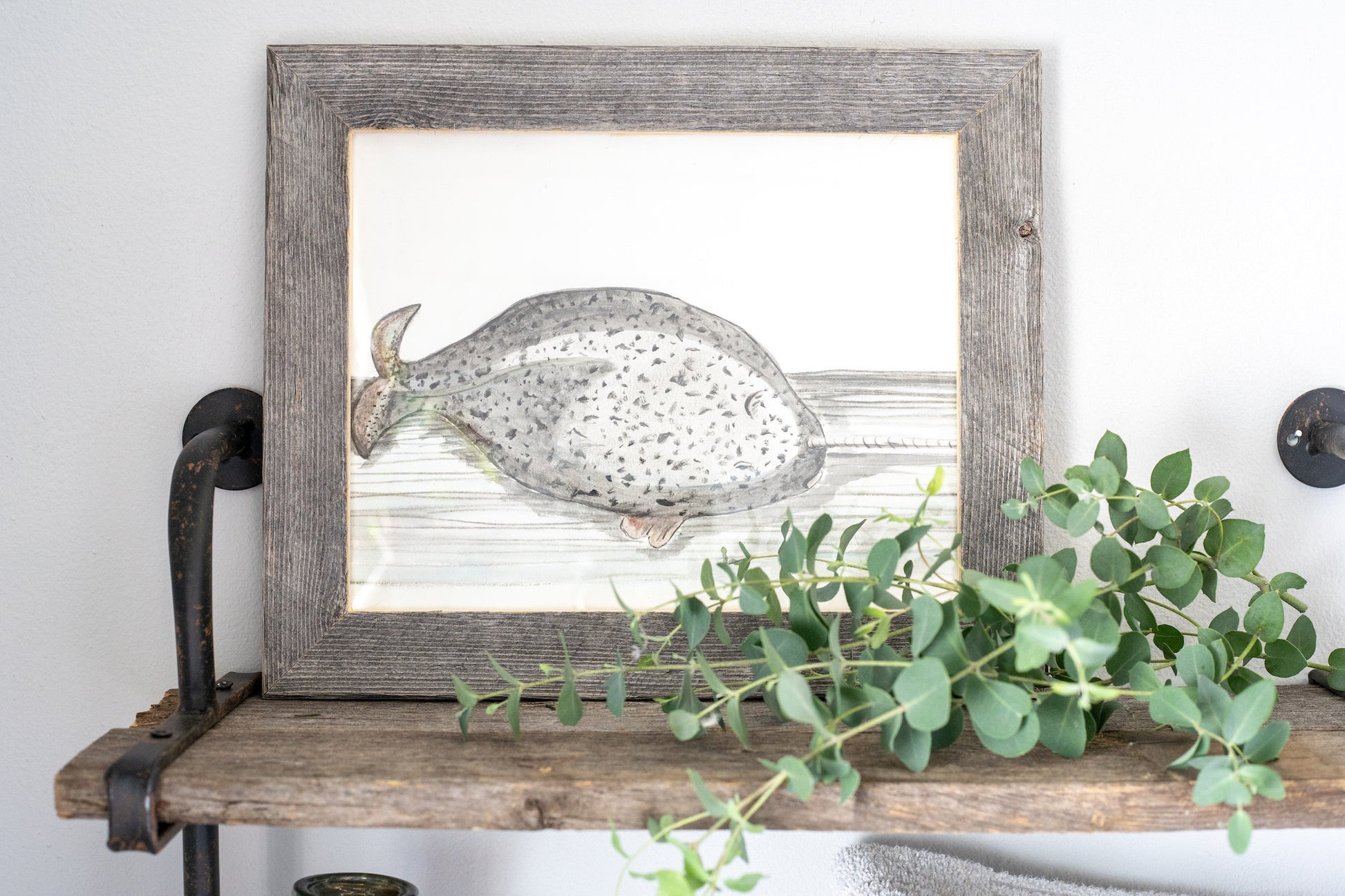 11" x 17" Gray Solid Wood Hanging Picture Frame-4