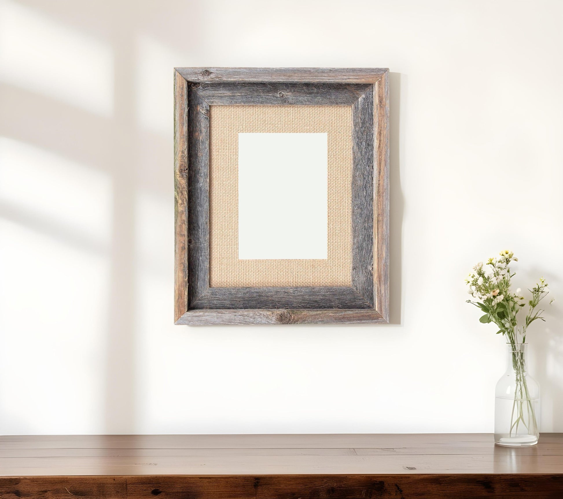 11" x 14" Brown Solid Wood Hanging Picture Frame-0