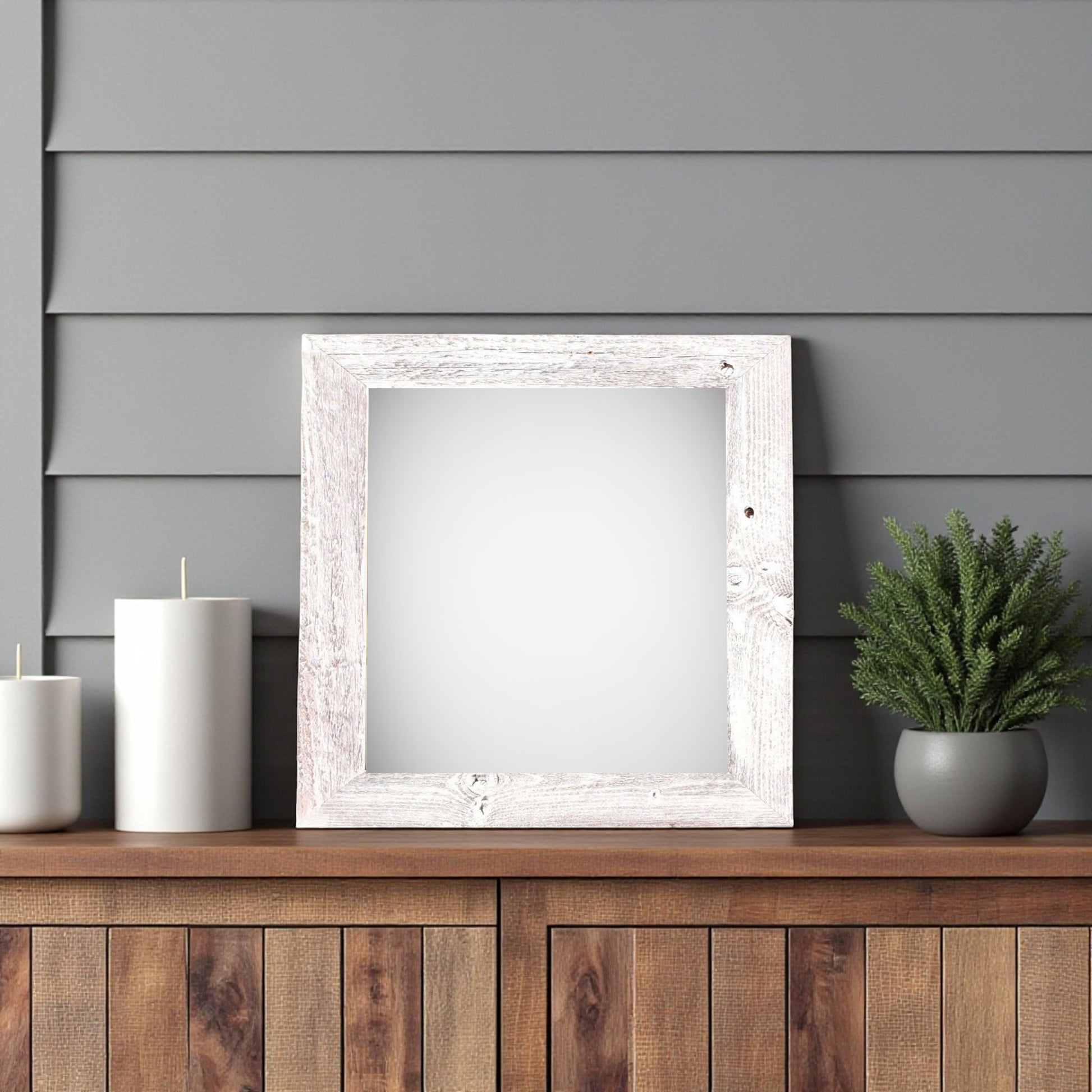 12" x 12" White Solid Wood Tabletop Picture Frame-0