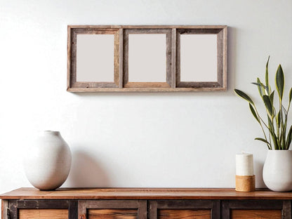 8" x 10" Gray Distressed Solid Wood Hanging Picture Frame-0