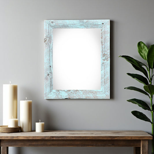 11" x 14" Blue Solid Wood Hanging Picture Frame-0