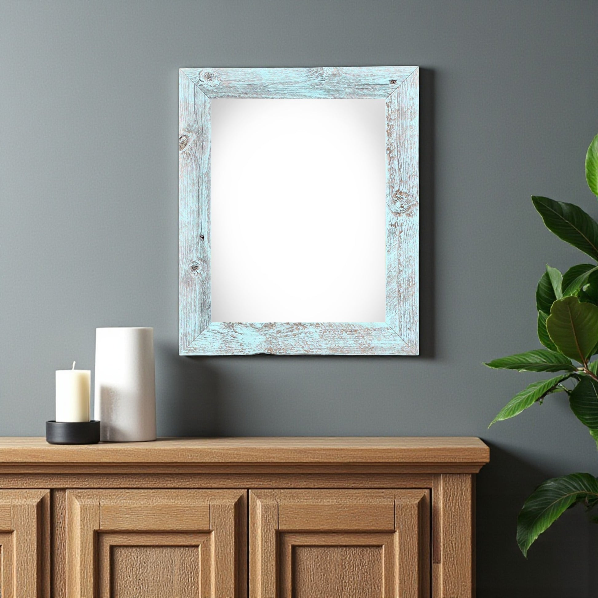 8.5" x 11" Blue Solid Wood Hanging Picture Frame-1