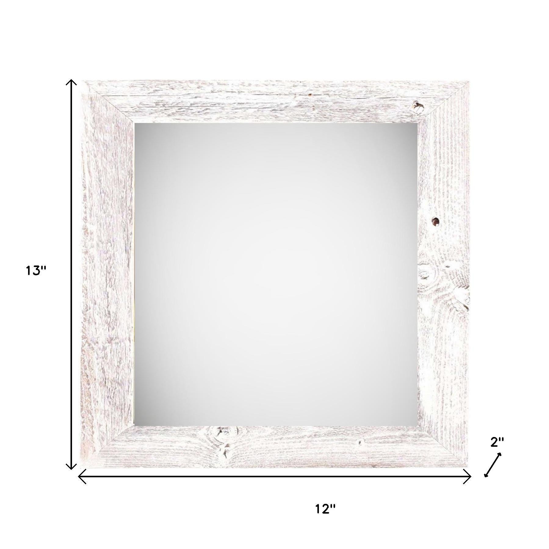 10" x 10" White Solid Wood Hanging Picture Frame-5