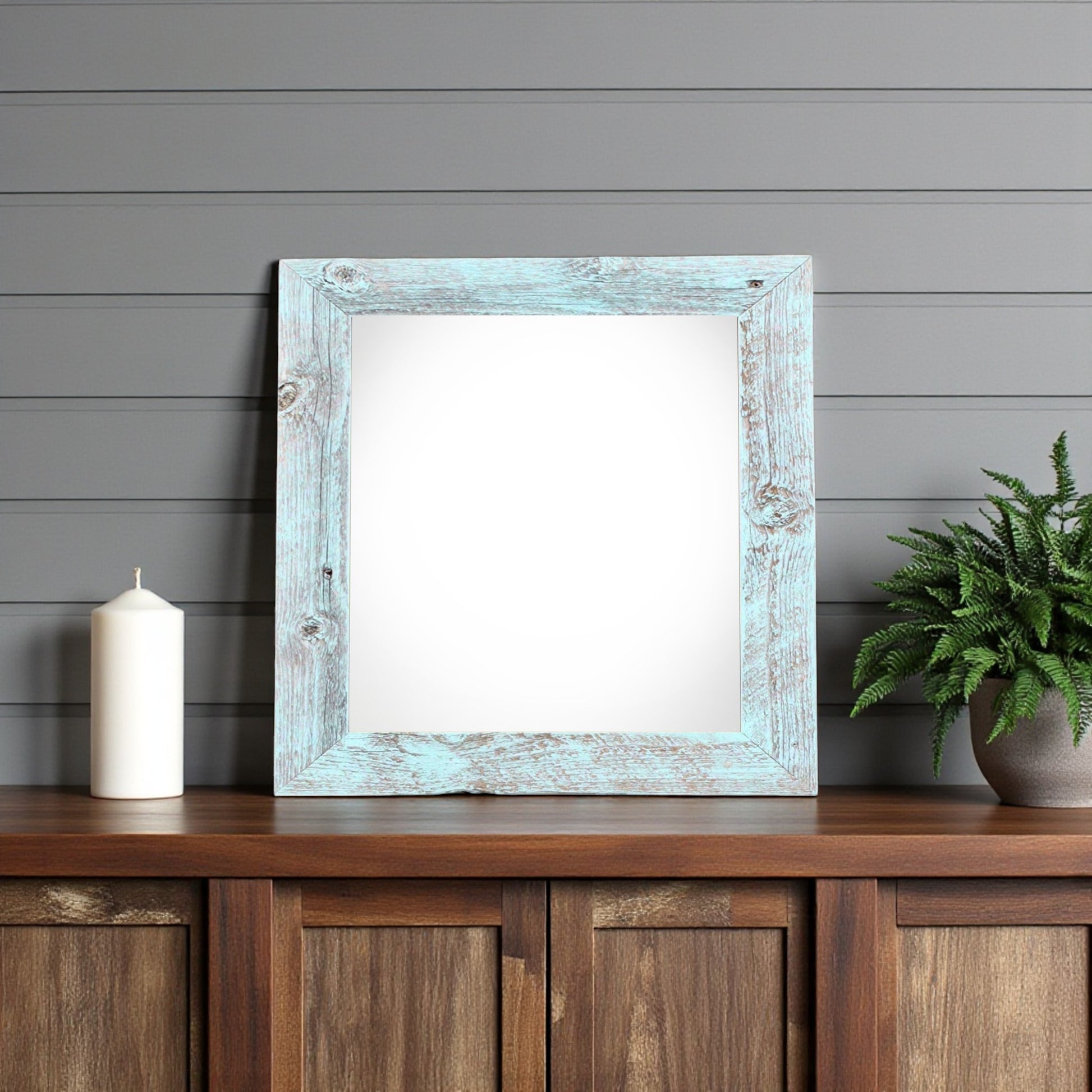8" x 8" Blue Solid Wood Tabletop Picture Frame-1